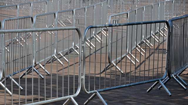 galvanised crowd barriers
